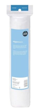 Amazon Basics Hypoallergenic 100% Cotton Rounds packaging