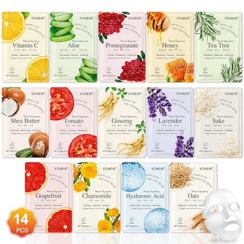 14 Pack Sheet Face Masks Skincare