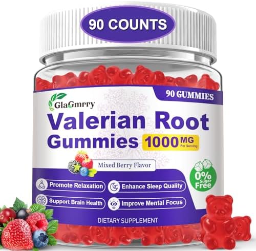 1000MG Valerian Root Gummies with Melatonin & L-Theanine